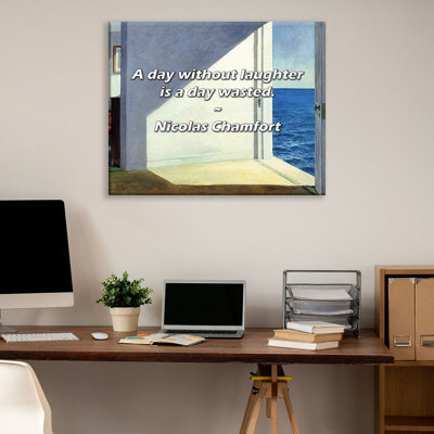 Citation artistique «Une journée sans rire est une journée perdue». Toile tendue par Nicolas Chamfort