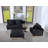 122.5"W Black Velvet Reversible Sectional Sofa Ottoman With Storage Compartment