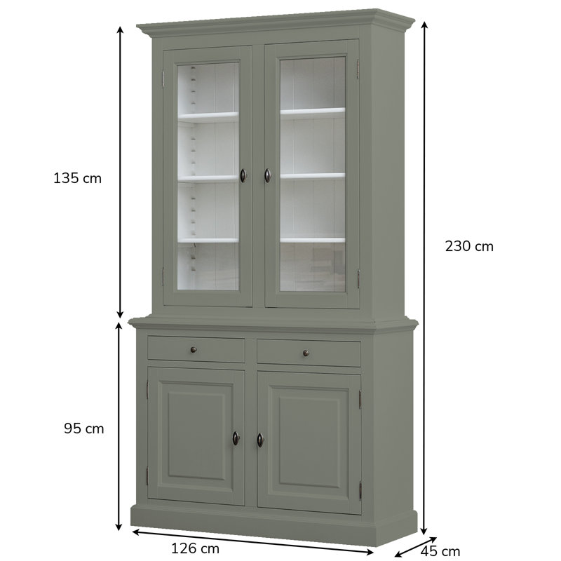 Ava-Kate Display Cabinet, Concrete Grey