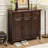 Nut-brown Solid Wood Shoe Storage Bench
