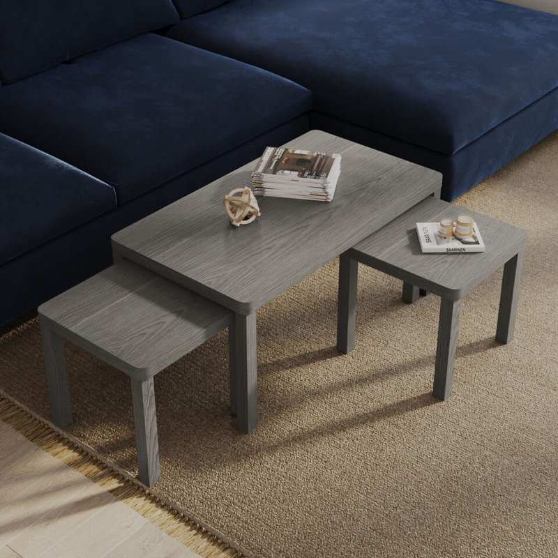 3 - Piece Living Room Table Set, Cedar Grey