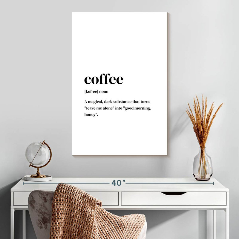 Coffee Typography, 30" H x 20" W