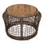 Table d'appoint ronde en bois d'acacia avec structure en corde tissée grise, plateau en teck, capacité de 150 lb, aucun assemblage requis, table d'appoint résistante aux intempéries pour le salon de patio-204675317