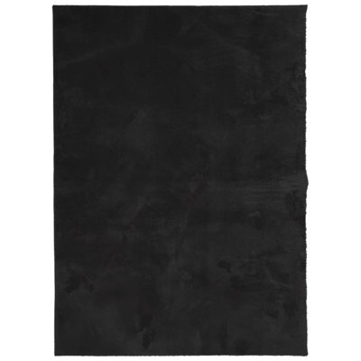 Rug "HUARTE" Short Pile Soft and Washable Black