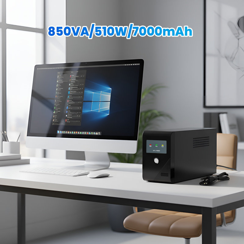 Backup UPS Power Supply 850VA，510W Battery Backup Power with 3 Outlets, Suitable for Home and Office