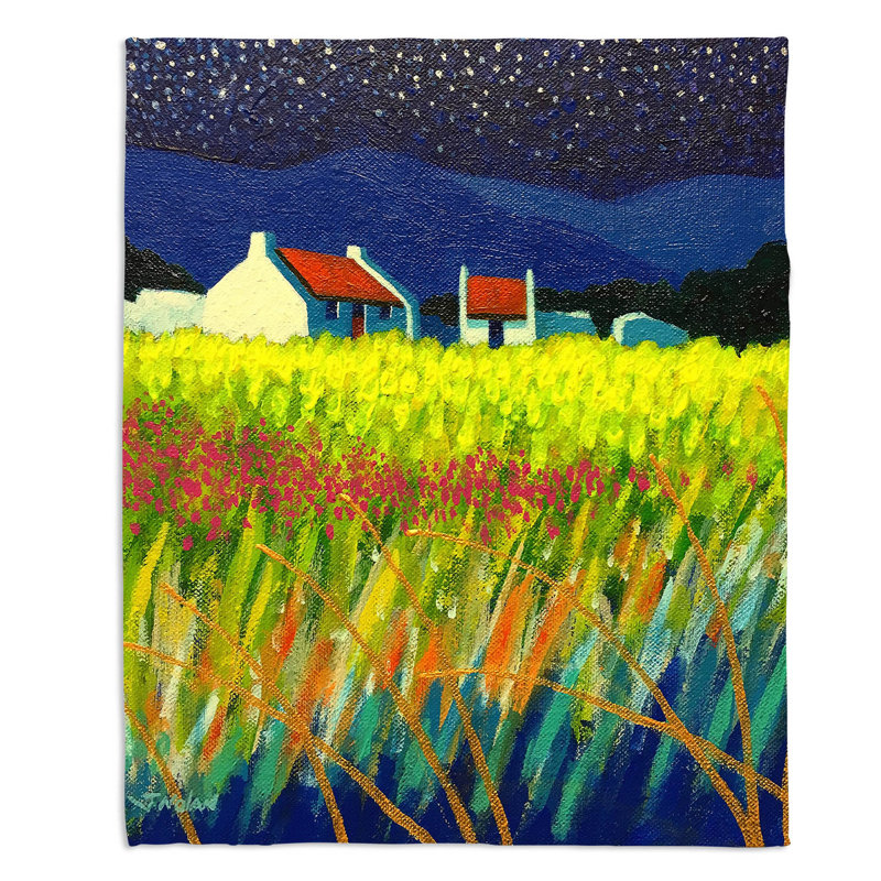 Couverture sherpa douce starry night, l 68 po x L 80 po