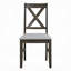 Finition de salle à manger, chaises d'appoint, ensemble de 2 pièces, coussin de siège rembourré, meubles de cuisine en bois à dossier en X seulement, tables non incluses