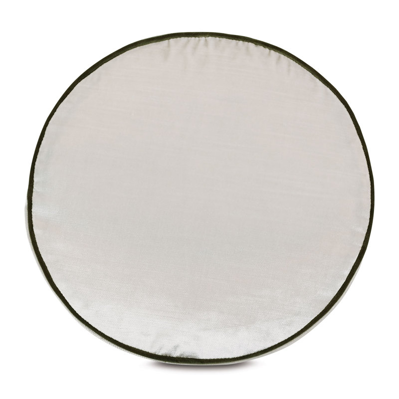Holiday Traditional Circular Pillow Cover & Insert, Green/White