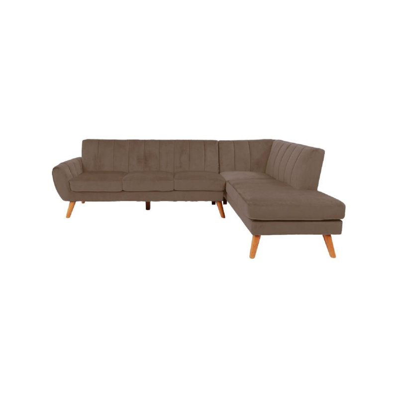 Canapé modulaire 2 pièces Contemporary, Velours brun clair