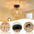 8.7 Inch Mini Rattan Light Fixtures Ceiling Boho Light Fixtures Wicker Ceiling Light Hand Woven Ceiling Light Fixtures Flush Mount Ceiling Light With Woven Shade For Hallway Bedroom