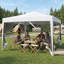 Abri escamotable pliant instantané résistant aux rayons UV de 10 pi x 10 pi avec tente en toile escamotable avec filet en filet respirant pour la terrasse-126333993