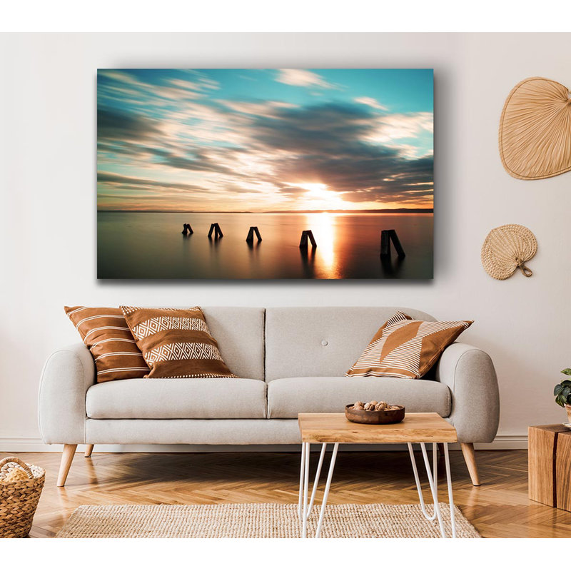 Soft Exposed Beach Framed Print, Wrapped Canvas, 66cm H x 106.6cm W x 4.4cm D
