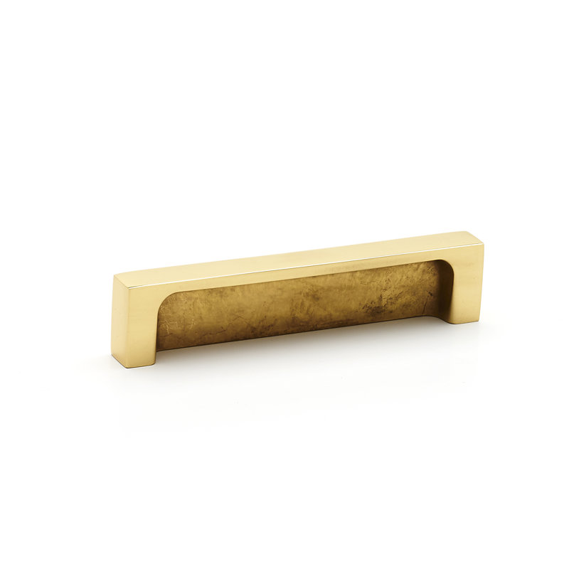Poignée barre Tempo, Laiton poli / non laqué, 4"