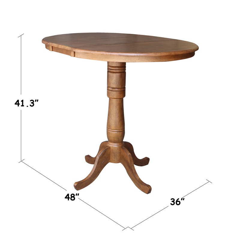 Table de salle à manger à hauteur de bar Dragana, Chêne vieilli / chêne vieilli