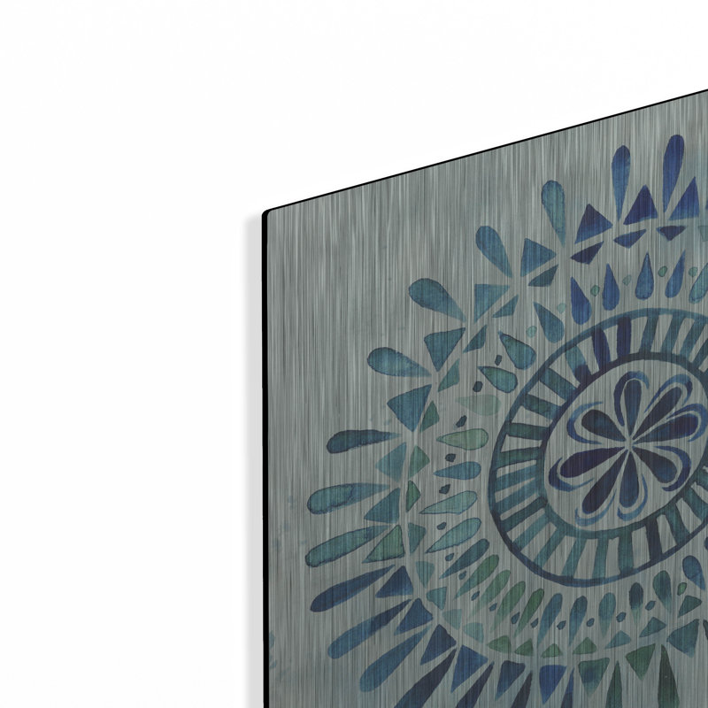 «Watercolor Mandala II» par Grace Popp, verre d'art mural en métal, H 12 po x l 12 po