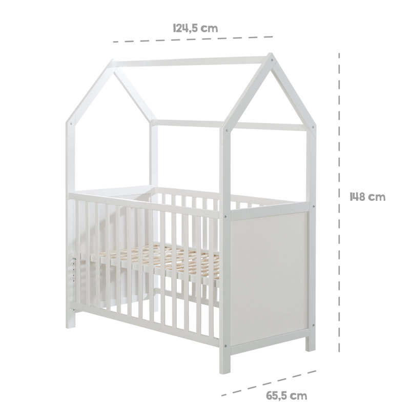 House Cot Bed 60 x 120 cm, White