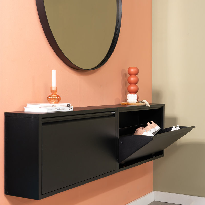 Billy 6 Pair Shoe Storage Cabinet, Black