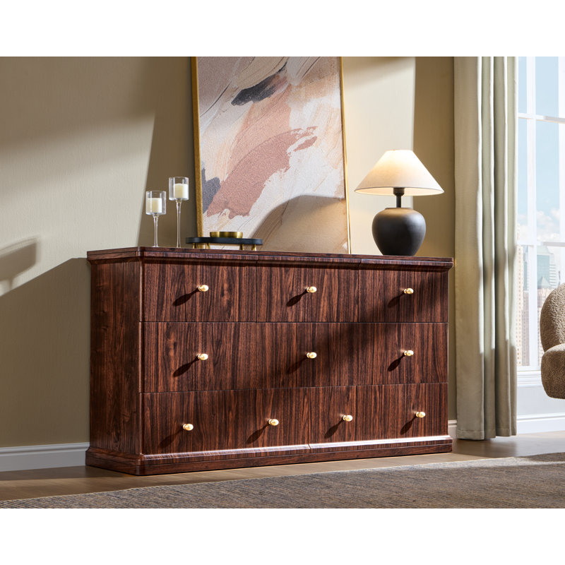 Commode 8 tiroirs pour chambre Abarca , Brun, 8