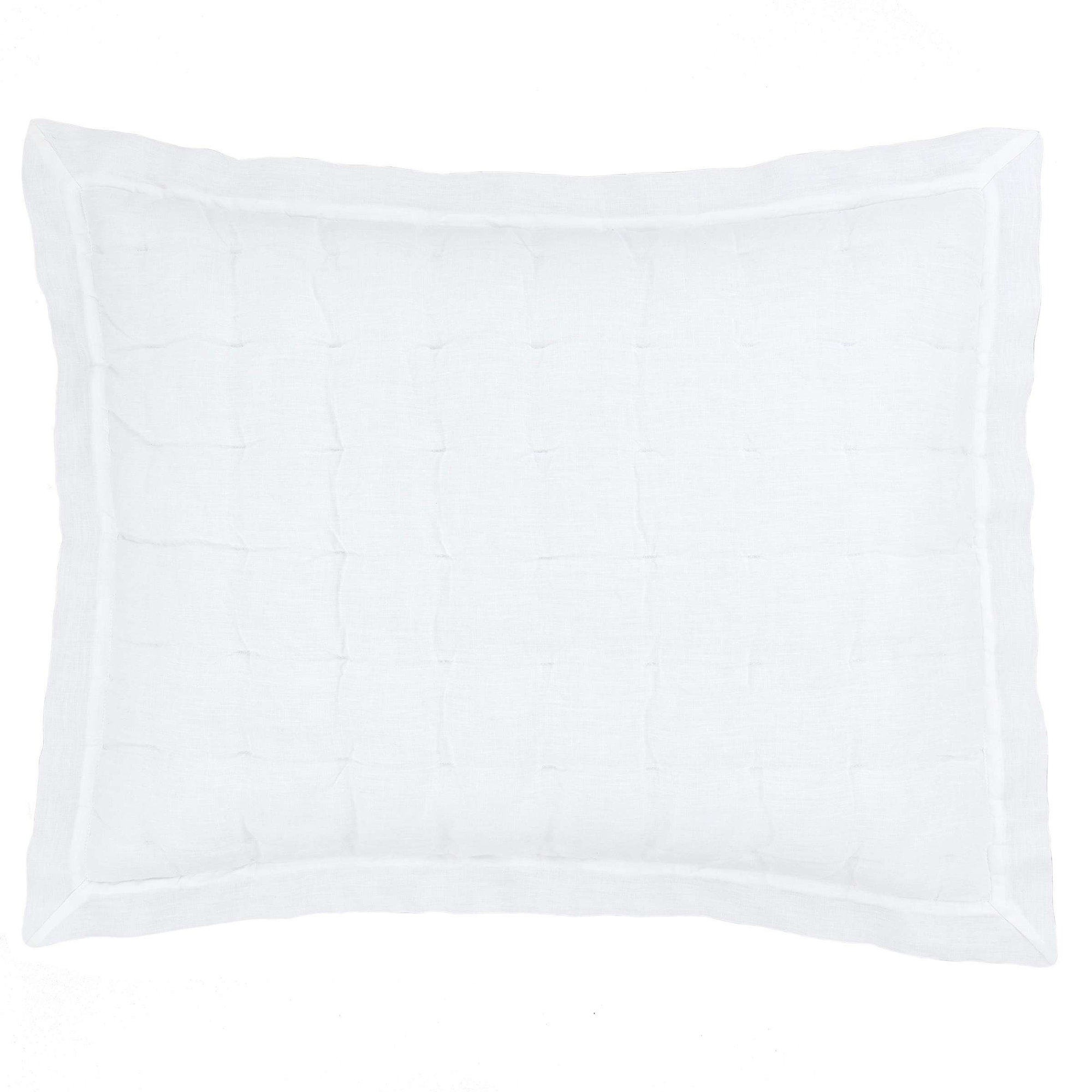Lush Linen Puff Sham, White, Standard