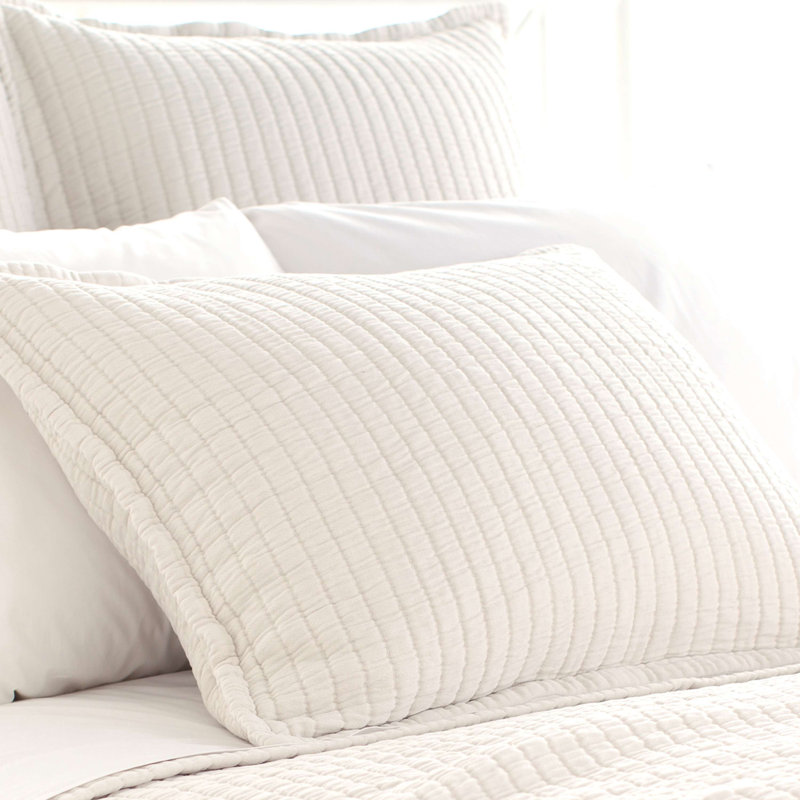 Boyfriend Matelasse Sham, Standard, Ivory