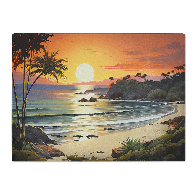 Beach Landscape No.2  Glass Chopping Board