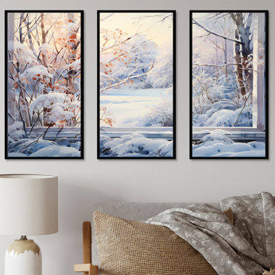 Winter River Window View III - Winter Landscape Wall Art