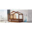 Structure de lit simple en bois avec clôture, pour enfants, adolescents, filles, garçons, noyer