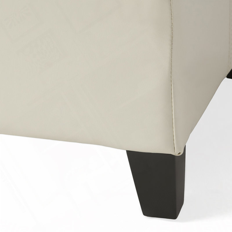 Banc de rangement/repose-pieds rembourré moderne Denali | Conception minimaliste avec rangement dissimulé et charnières à fermeture en douceur