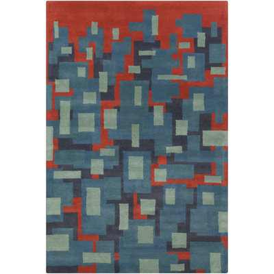 Cloral Authentic Hand-Tufted Handmade Multi-Colour Modern Geometric Wool Area Rug