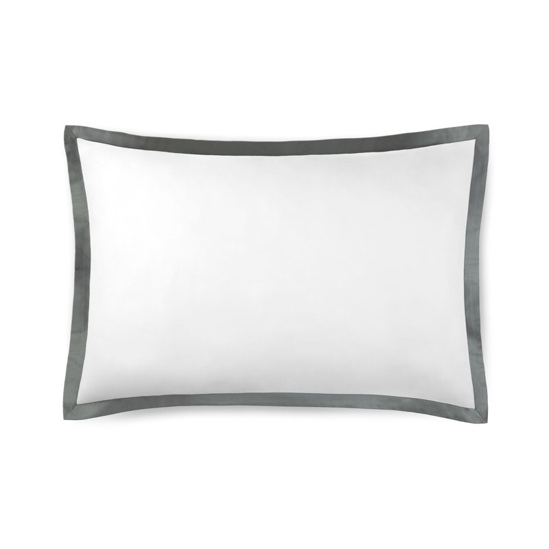 Sham Pair Prado, Queen Sham, White/Dark Gray