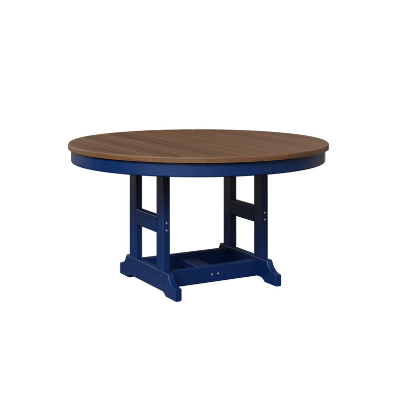 Berlin Gardens Kids 38″ Round Table, Pacific Blue, Antique Mahogany