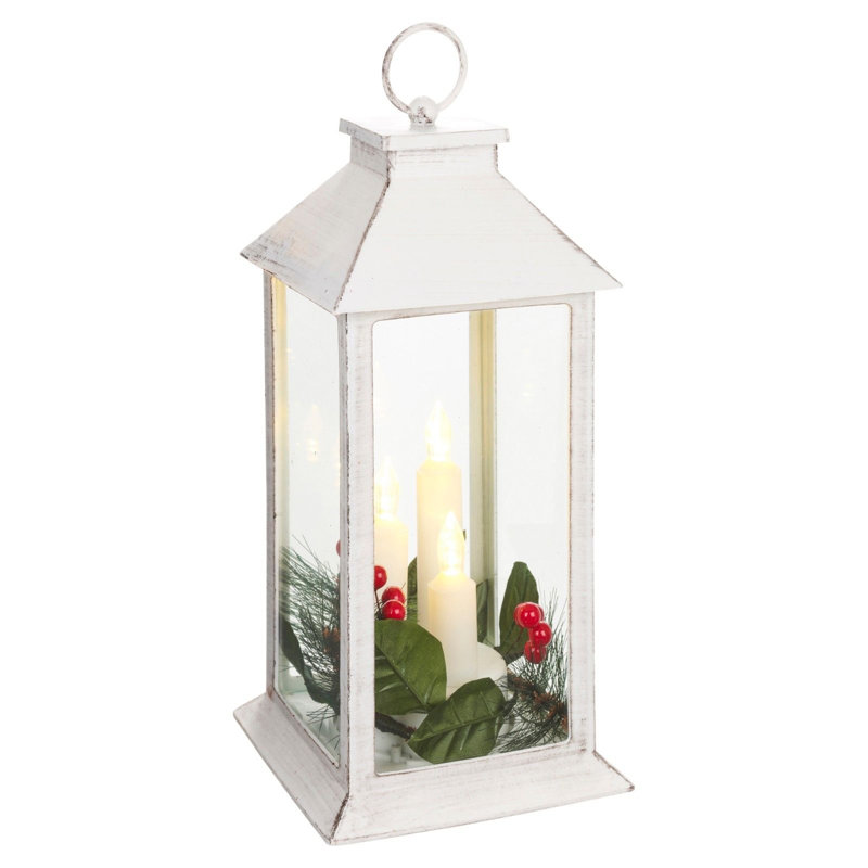 Plastic / Acrylic Lantern with Candle Included, White