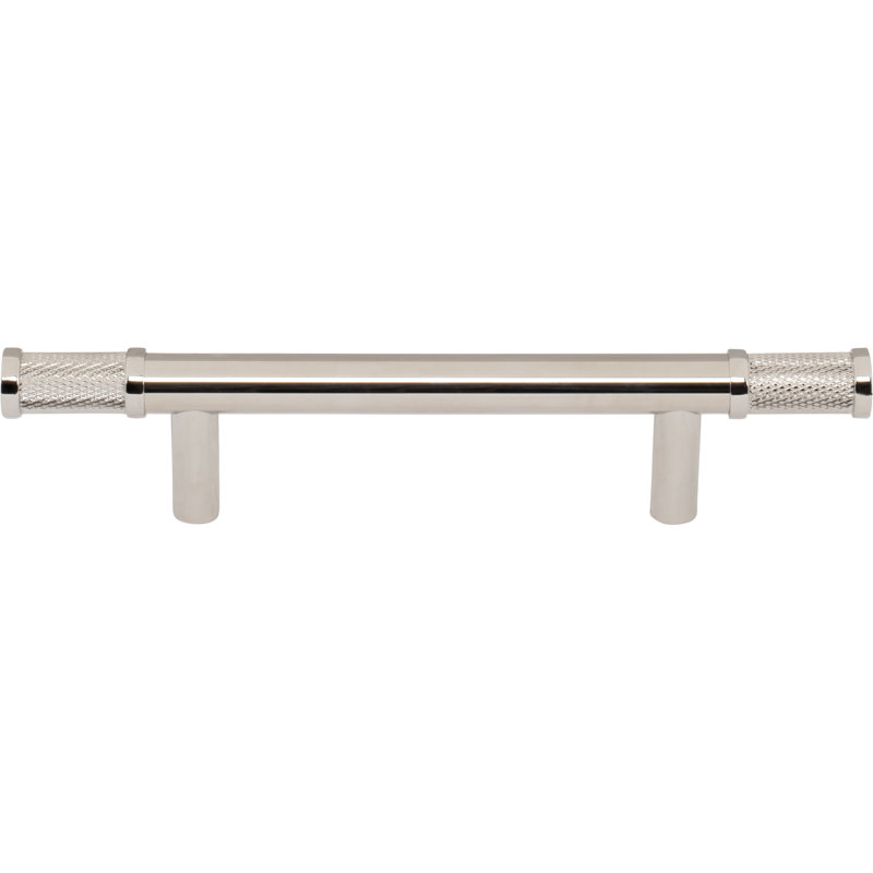 Burnham Bar Pull, Polished Nickel, 3 3/4" Center To Center