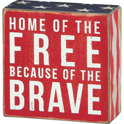 Enseigne patriotique en bois, décor de table «Home of the Free Rustic Americana» pour le 4 juillet et le jour du Souvenir