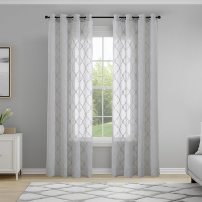 Mkenzi Polyester Semi-Sheer Gromments Curtain Pair