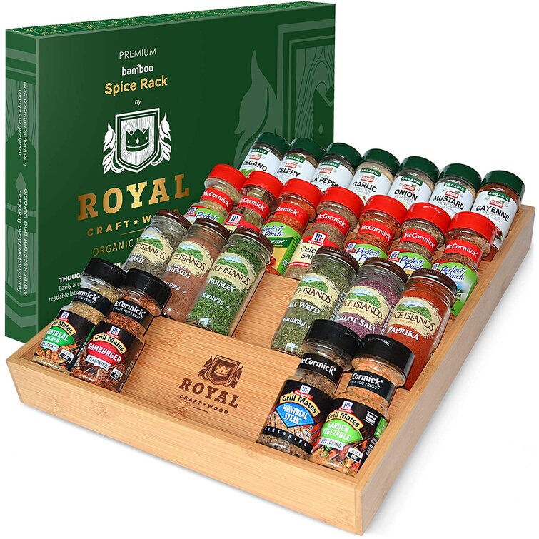 Royal Craft Wood Organisateur de tiroir à épices de luxe pour