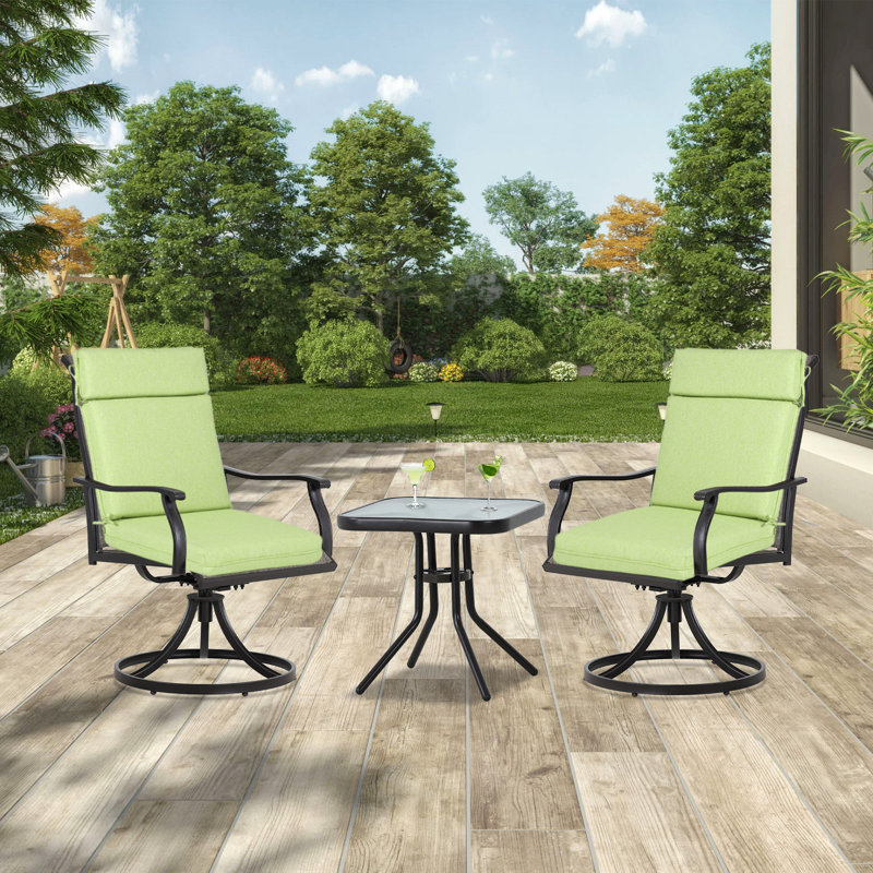 Outdoor High Back Chair Cushion Set of 4, 20" W x 17" D, Green