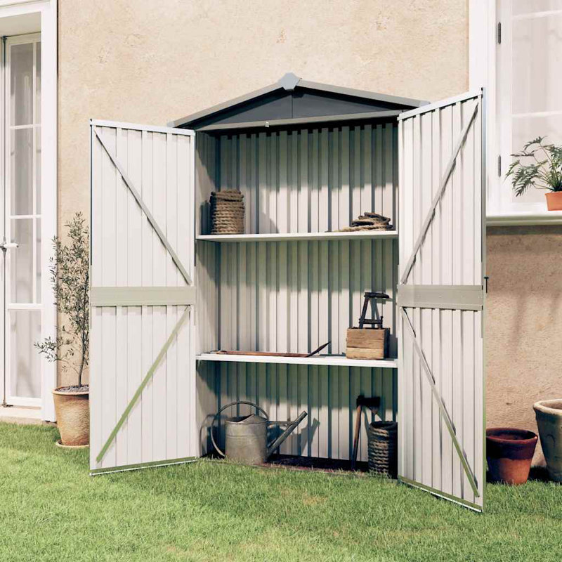 Tubac Garden Shed Galvanised Steel Outdoor Tool Storage Shed, Grey
