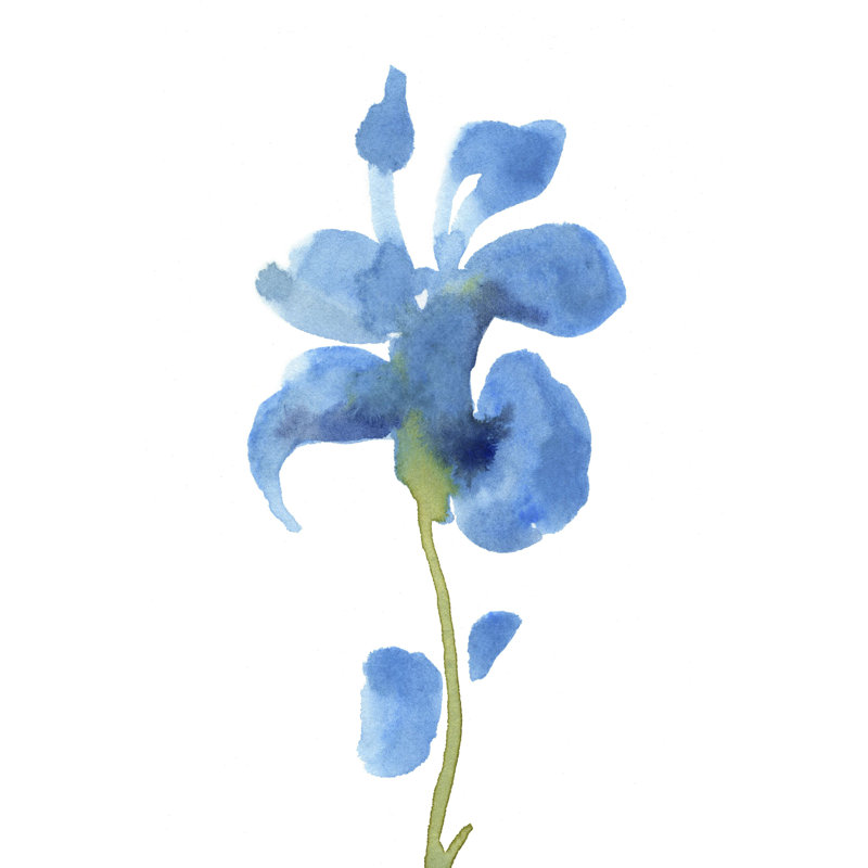 «Striking Blue Iris III» par Jacob Green - reproduction d'art sur toile tendue, H 48 po x l 32 po x P 1,25 po