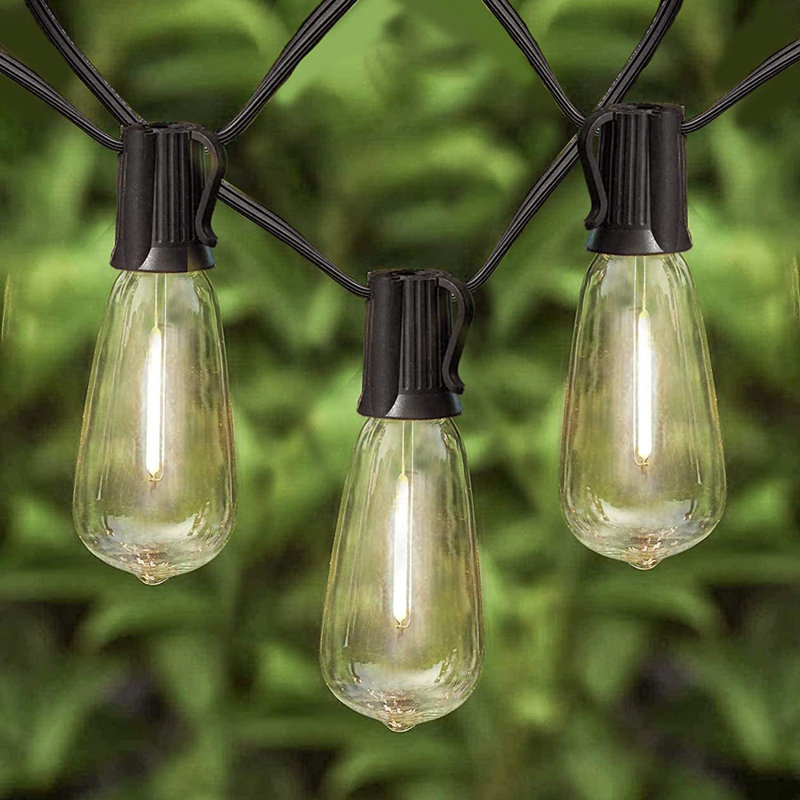 Guirlande d'extérieur standard 22 ampoules Culmore 240 "(connectable de bout en bout), Noir