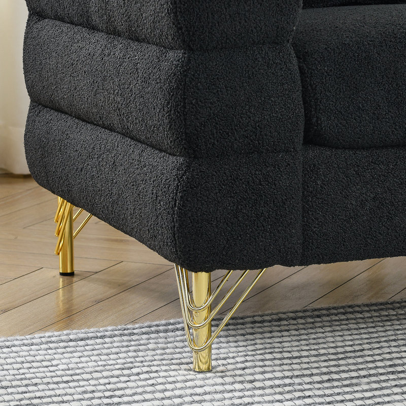 Canapé modulaire surdimensionné à 3 places, canapé modulaire en tissu Comfort, Noir
