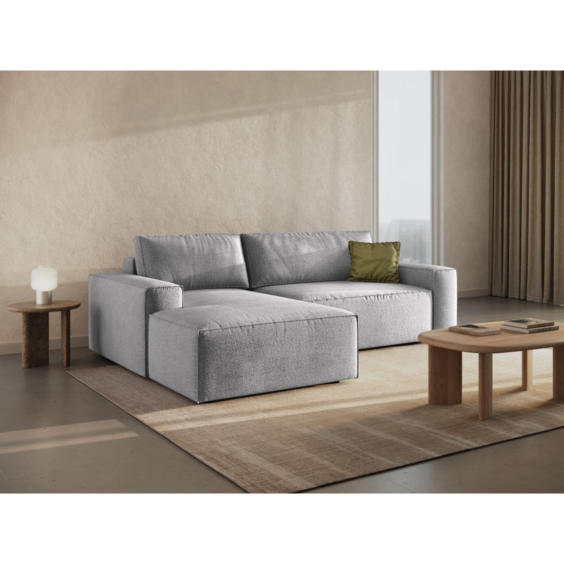 Alisbha 3 Seater Boucle Sofa Bed, Right Hand Facing, Light Grey