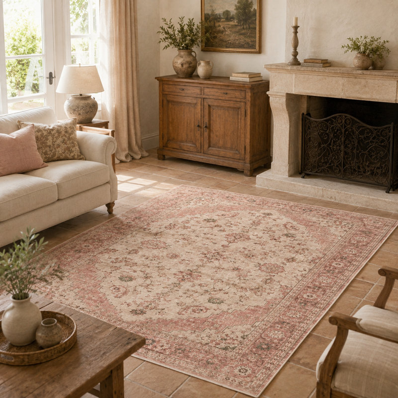 Vintage Look Cotton and Chenille Flatweave Area Rug, 200 x 300 cm