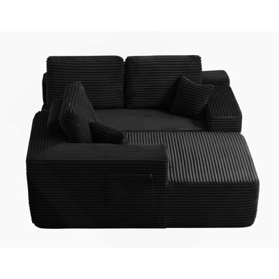 Boneless 104-Inch Cloud Sectional Sofa With L-Shape Chaise, Deep Seating Comfort, Modular Design, And Built-In Side Pockets.