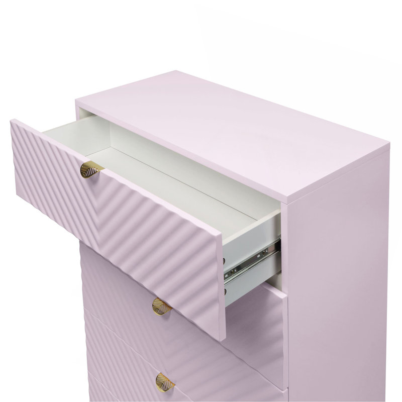 Commode rose à finition ultrabrillante