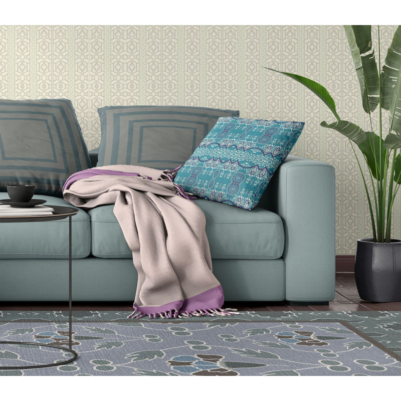 Indoor / Outdoor Square Cushion, Aqua, 51cm H x 51cm W