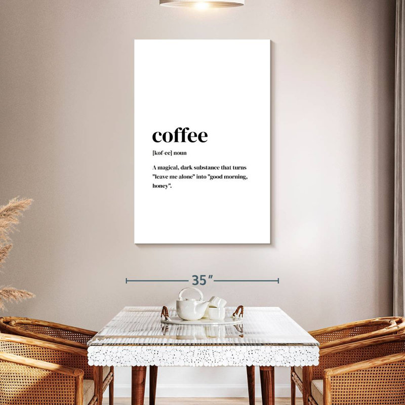Coffee Typography, 48" H x 32" W