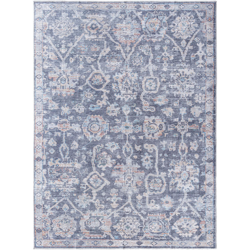 Tapis bleu ardoise Vivir x Livabliss Eleni, Tapis de couloir 2 pi 7 po x 7 pi 10 po
