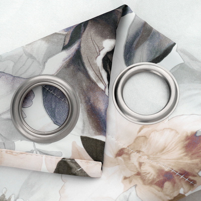 Rideau occultant en polyester Simervir, Taupe
