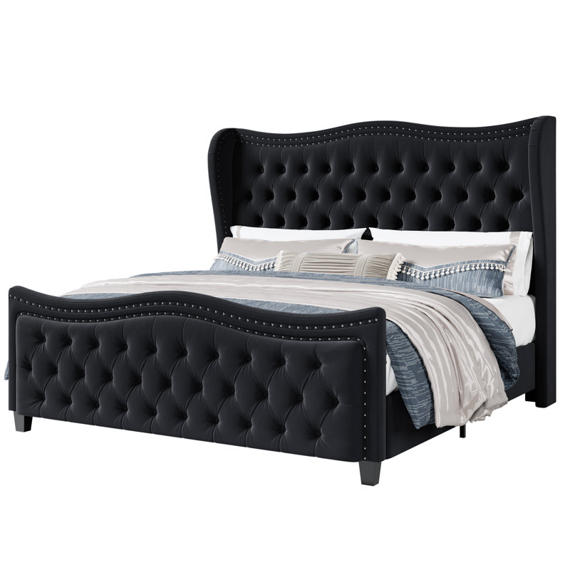 Metter Upholstered Wingback Bed